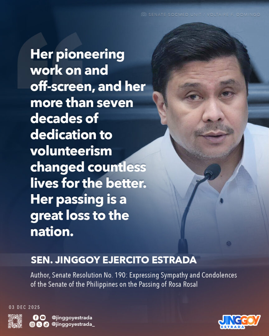 Jinggoy pays tribute to Rosa Rosal: A timeless legacy of selfless ...